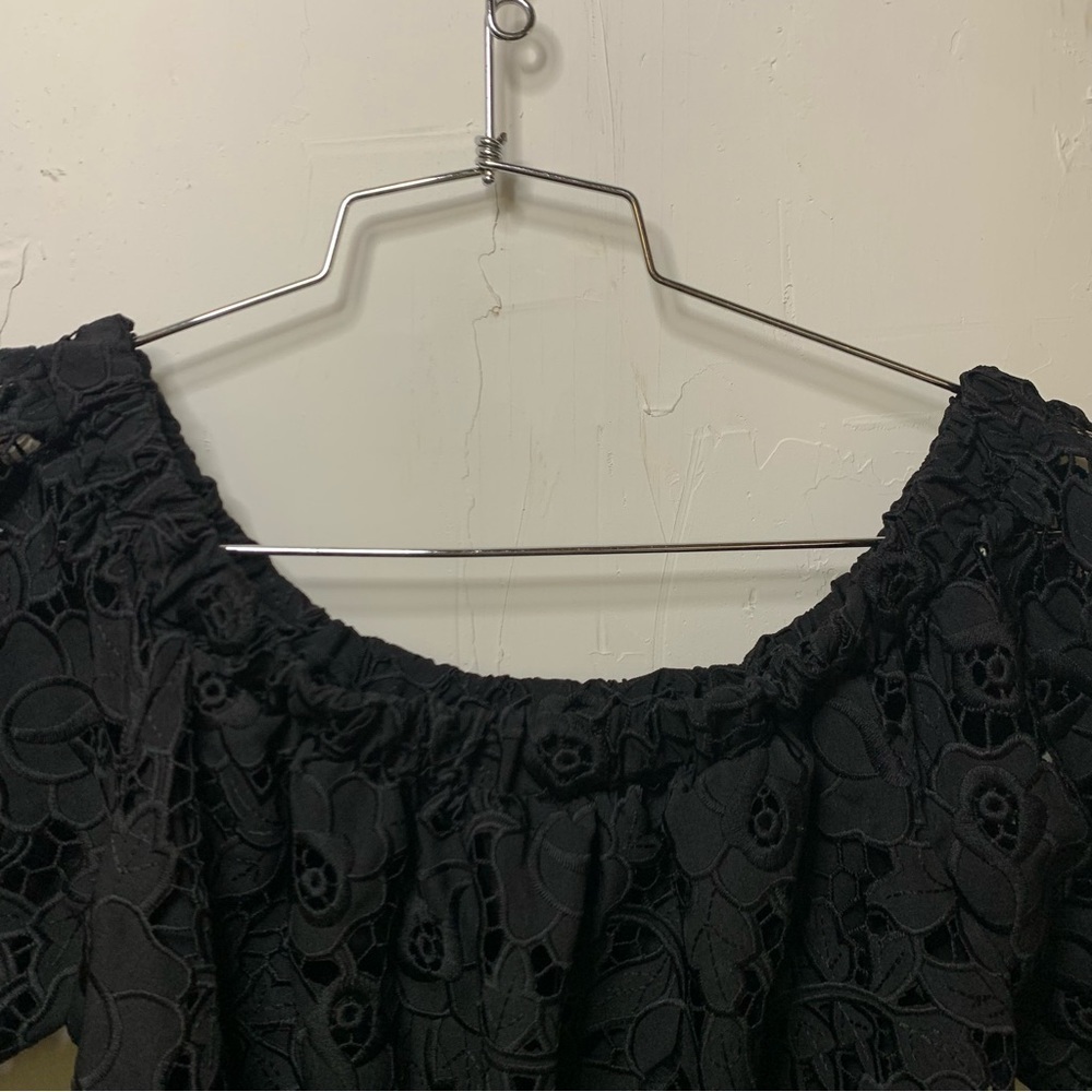 Shoshanna Black Lace off the Shoulder LBD Dress - Picture 8 of 12